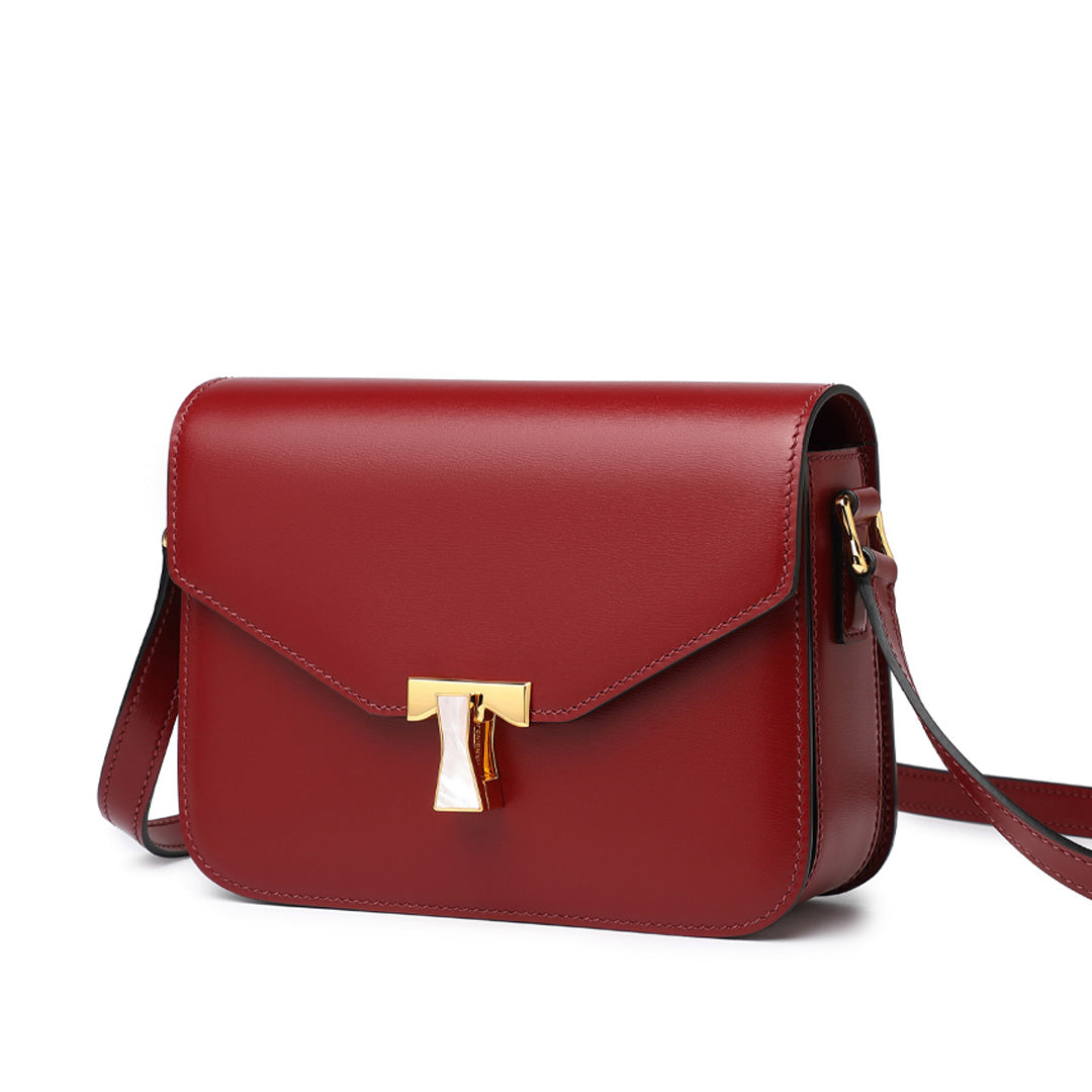 TIANQINGJI Saddle Bag - Handmade Designer Bag Etoupe Swift Leather Casual Crossbody Bag for Women Classic Handbag