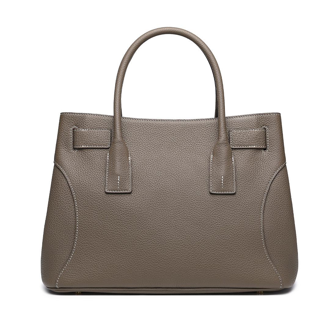 TOGO Leather Designer Tote Bag - Gold Brown